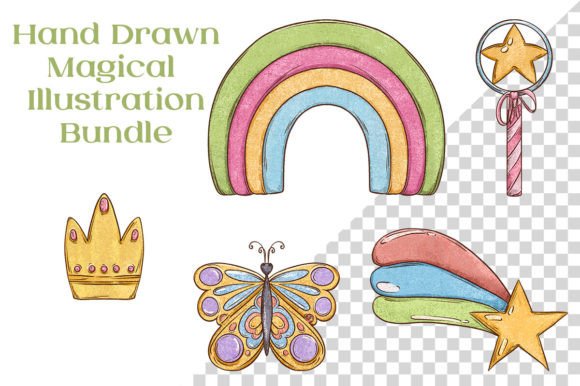 Download Cute 5 Magical Hand Drawn Illustrations - Hand drawn Collection