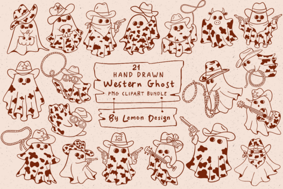 Download Hand Drawn Western Ghost Clipart Bundle - Hand drawn Collection