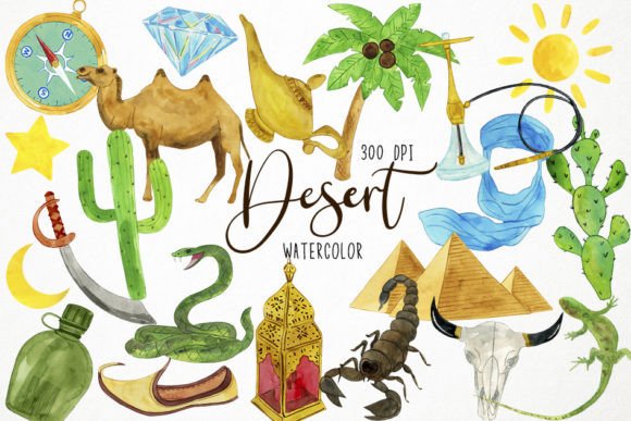 Download Watercolor Desert Clipart, Arabian - Desert clipart Collection