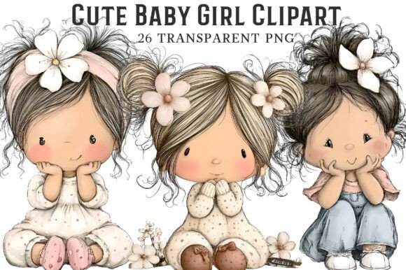 Download Cute Baby Girl Clipart - Baby girl clipart Collection