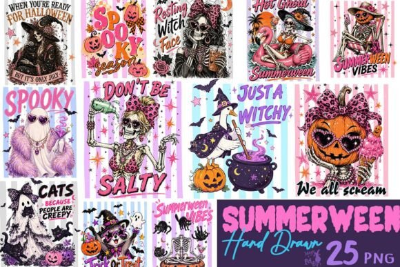 Download Funny Summerween Hand Drawn Bundle - Hand drawn Collection