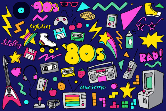 Download 80s Clipart Hand Drawn Illustrations - Hand drawn Collection