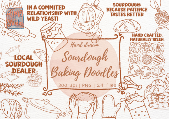 Download Sourdough Baking Doodle Hand Drawn Set - Hand drawn Collection