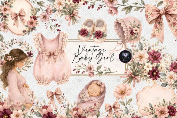 Download Vintage Baby Girl Clipart - Baby girl clipart Collection