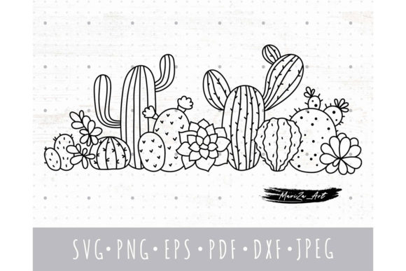 Download Cactus and Succulent Floral Border SVG - Succulent Collection