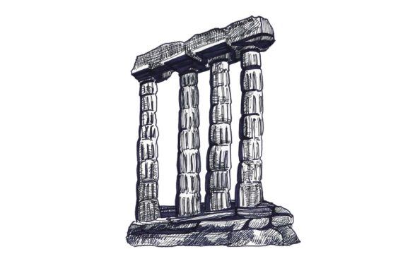 Download Ancient Greece Ruins - Ink Sketch - Premium Resources